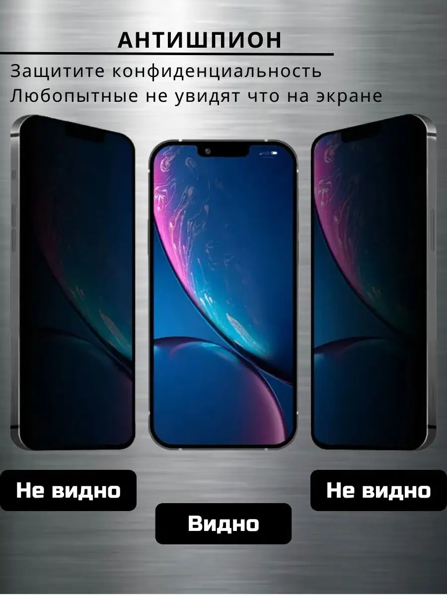 Защитное стекло на iPhone 13 PRO MAX 14 PLUS антишпион шпион Tru Tech  купить по цене 273 ₽ в интернет-магазине Wildberries | 133545847