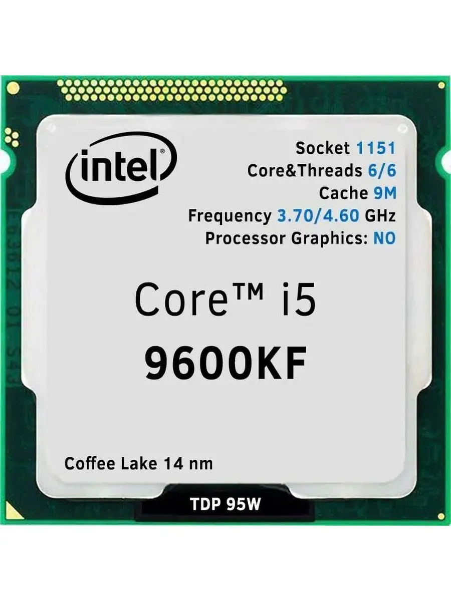 Intel Процессор Core i5-9600KF(3.7GHz), 9M, 1151