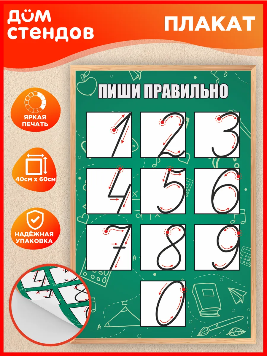 Плакат, Пиши правильно, Обучающий Дом Стендов купить по цене 435 ₽ в  интернет-магазине Wildberries | 134424746