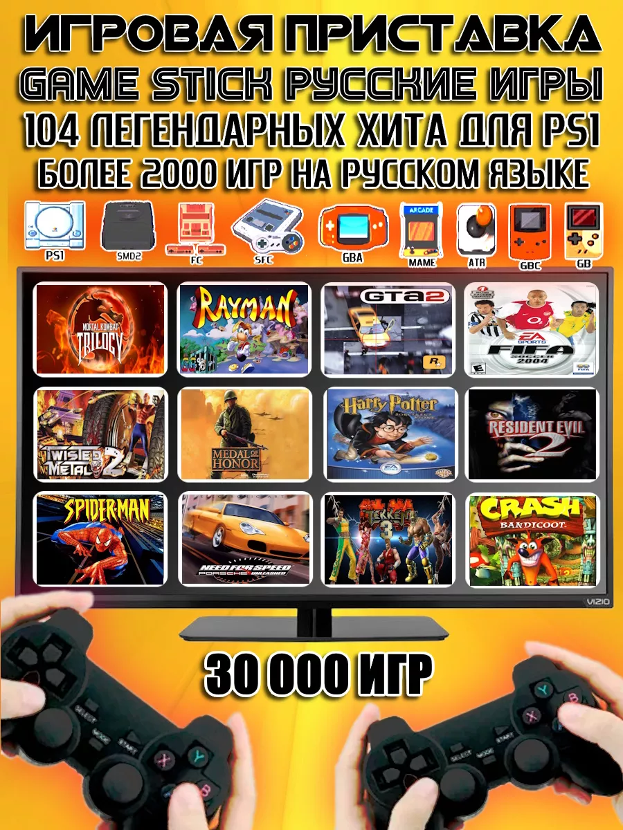 Igroshop-24 Приставка игровая Game Stick Lite 4K русские игры