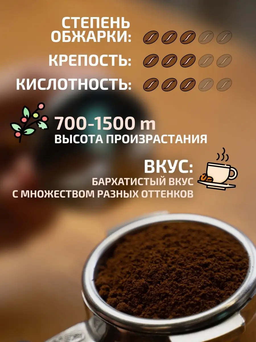 Кофе молотый Марагоджип 250гр