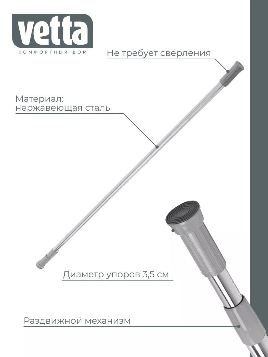 Карниз для ванны 2м vetta 2 цвета