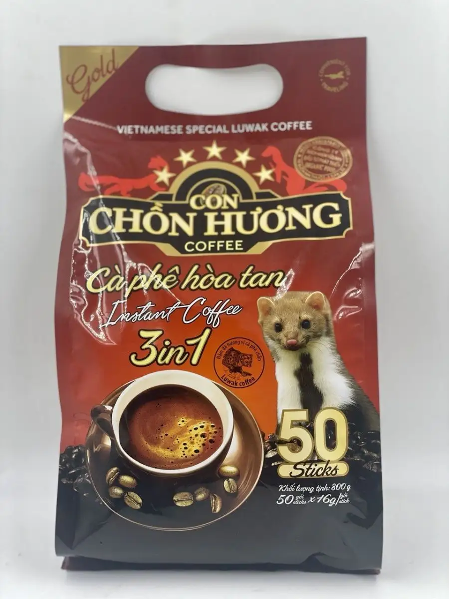 Con Chon Huong coffee LUWAK Растворимый кофе 3в1 Кофе Вьетнама купить по  цене 726 ₽ в интернет-магазине Wildberries | 137426249