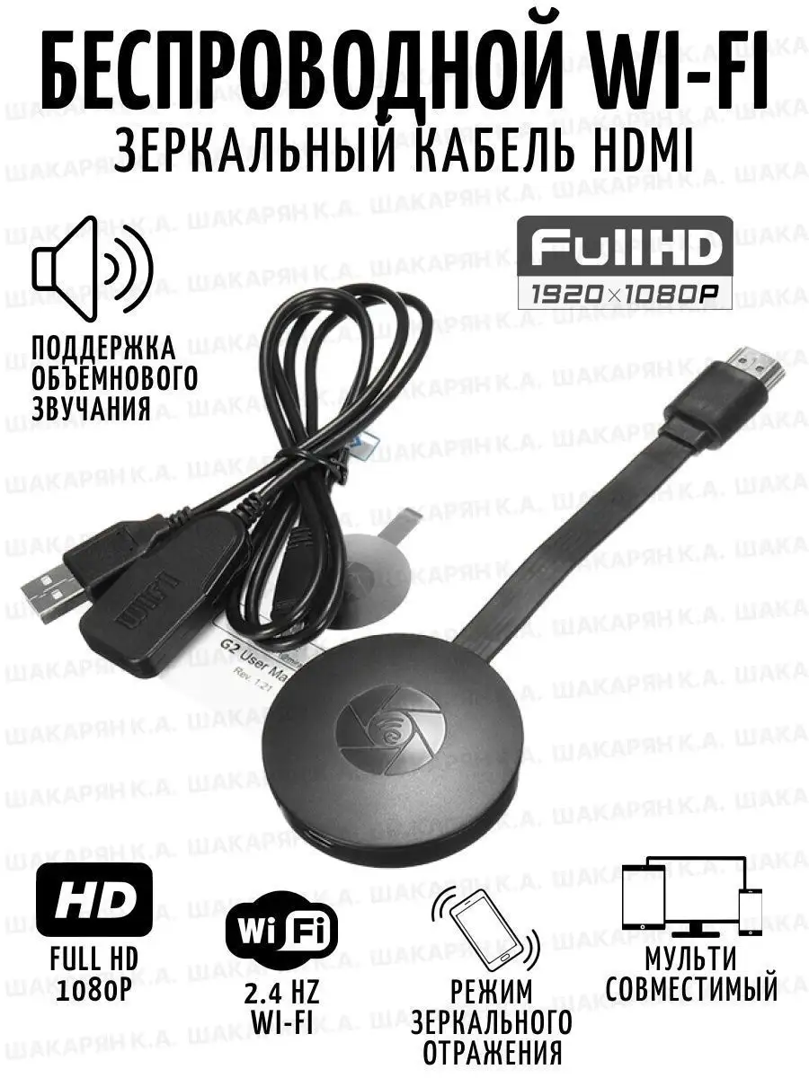 Беспроводной приемник HDMI адаптер WiFi