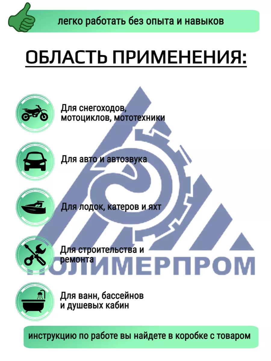 Полимерпром Смола полиэфирная 1 кг + стекломат 1,25 м2, Ремкомплект