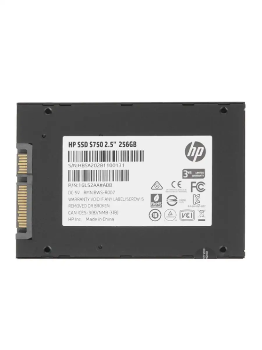 SSD диск S750 256 GB 3D NAND SATA 3 [16L52AA] HP купить по цене 0 сум в  интернет-магазине Wildberries в Узбекистане | 138941242