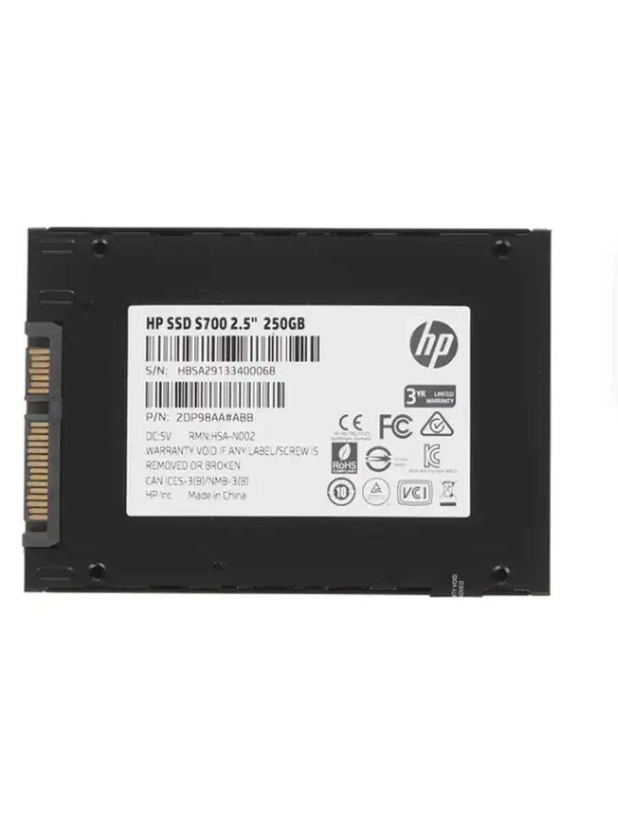 SSD диск S700 250 GB 3D NAND SATA 3 [2DP98AA] HP купить по цене 2 390 ₽ в  интернет-магазине Wildberries | 138941364