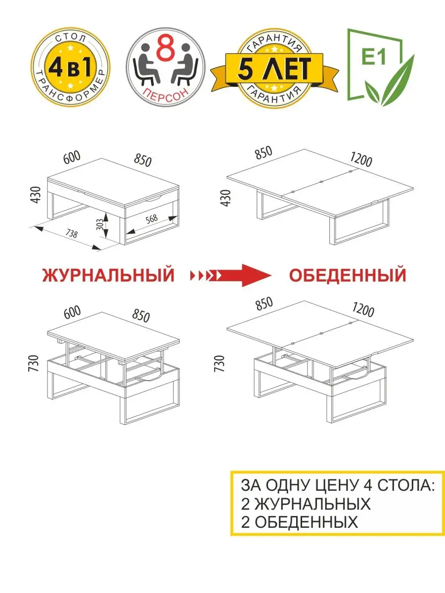 Стол-трансформер: преимущества и недостатки