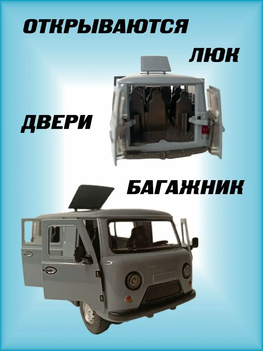 Машинка игрушка металлическая УАЗ-452 Автобус 