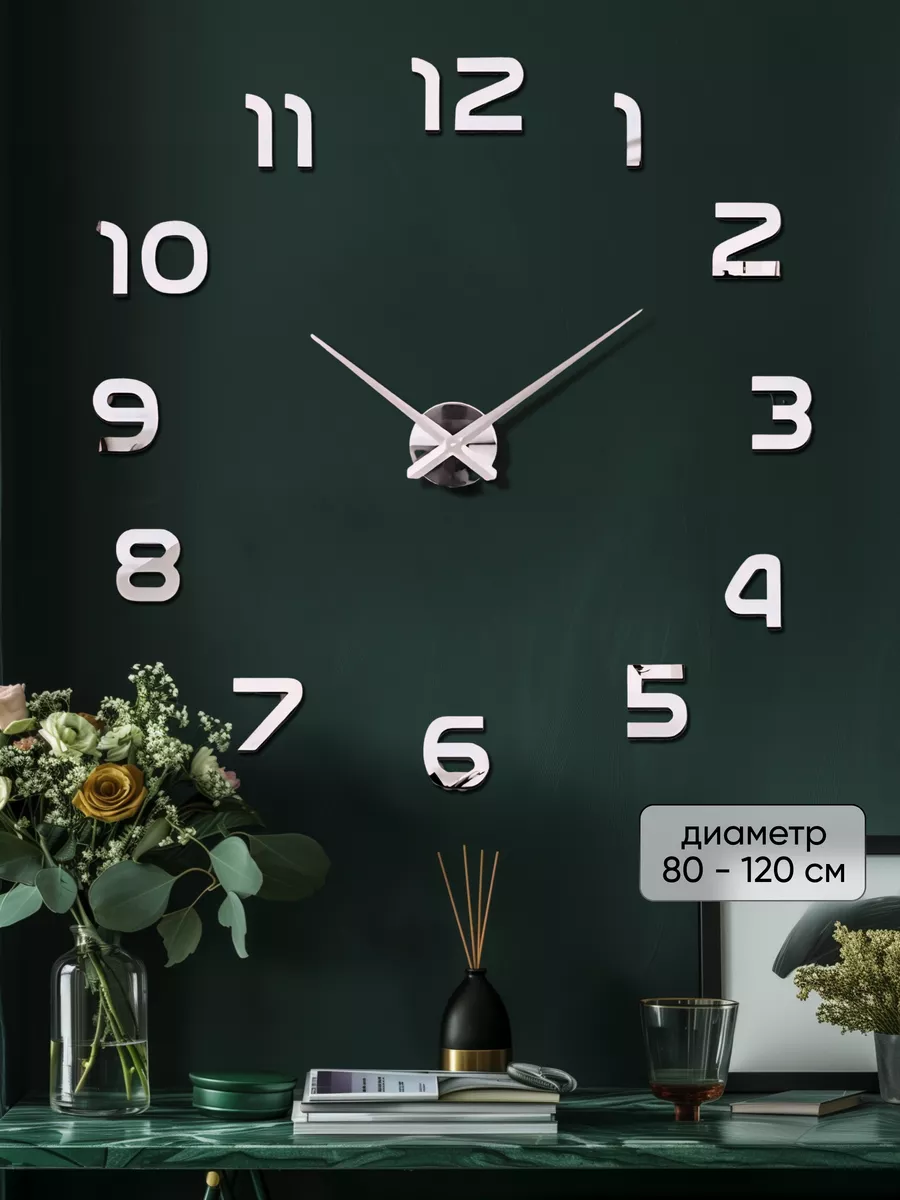 Часы настенные интерьерные с цифрами в гостиную Clock Decor купить по цене  772 ₽ в интернет-магазине Wildberries | 140124707