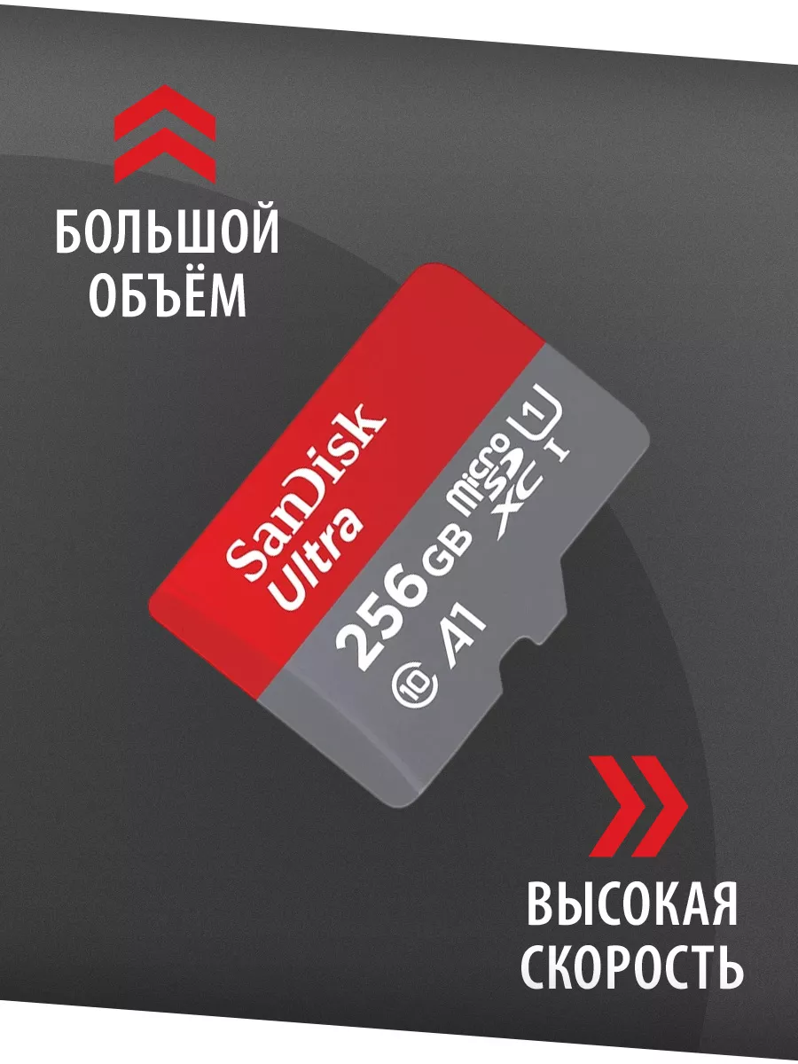 Карта памяти microSD 256 ГБ Class 10 Ultra UHS-I A1 120 Mbs Sandisk купить  по цене 2 355 ₽ в интернет-магазине Wildberries | 140491144