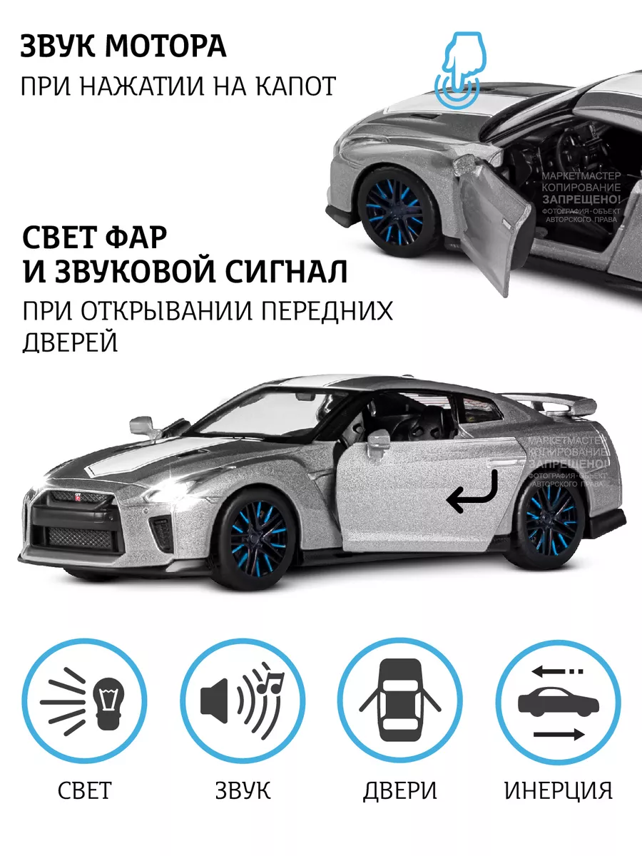 АВТОПАНОРАМА Машинка металлическая игрушка детская Nissan GT R