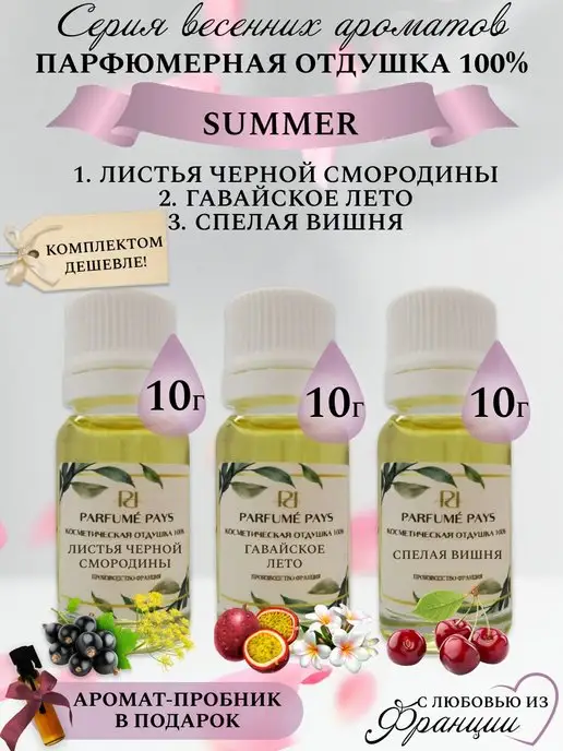 PARFUME PAYS Отдушки для духов, свечей, мыла, Франция