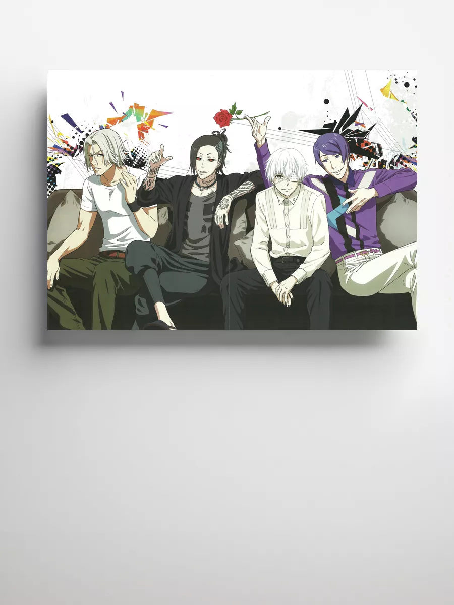 Tokyo Ghoul Funs Print Аниме постер Токийский Гуль плакат А1,А2,А3,50х70 18