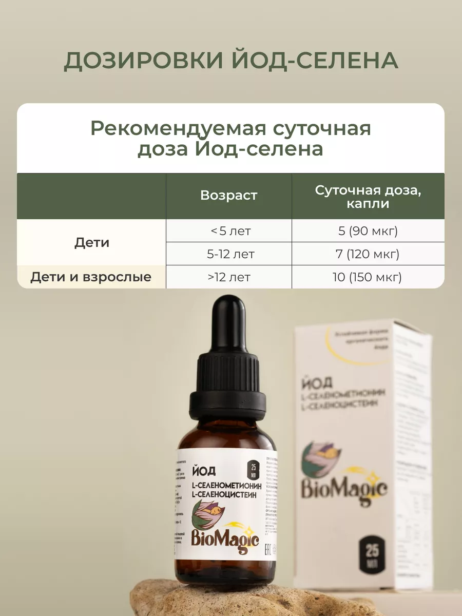 Йод-селен жидкий, 25 мл BioMagic купить в интернет-магазине Wildberries |  142723498