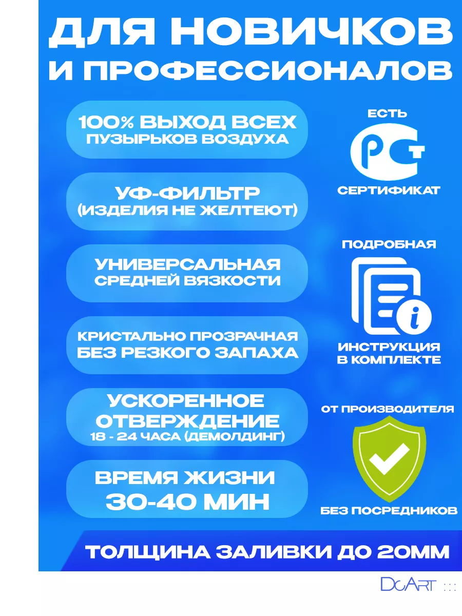 Эпоксидная смола для творчества универсальная 750 гp