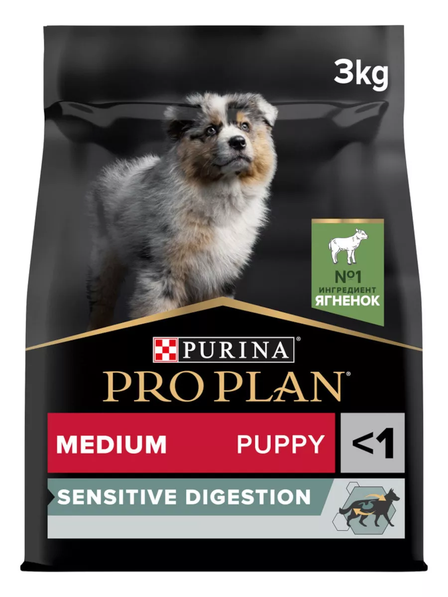 Сухой корм ProPlan для щенков средних пород, ягненок, 3кг PRO PLAN купить  по цене 2 110 ₽ в интернет-магазине Wildberries | 143520860