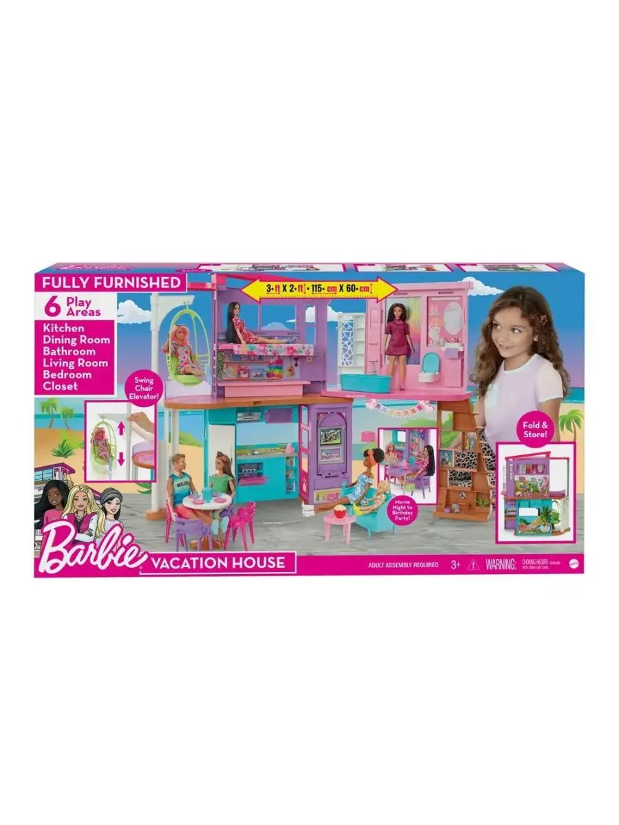 Barbie Дом для кукол Малибу HCD50 Mattel купить по цене 39 293 ₽ в  интернет-магазине Wildberries | 143826797