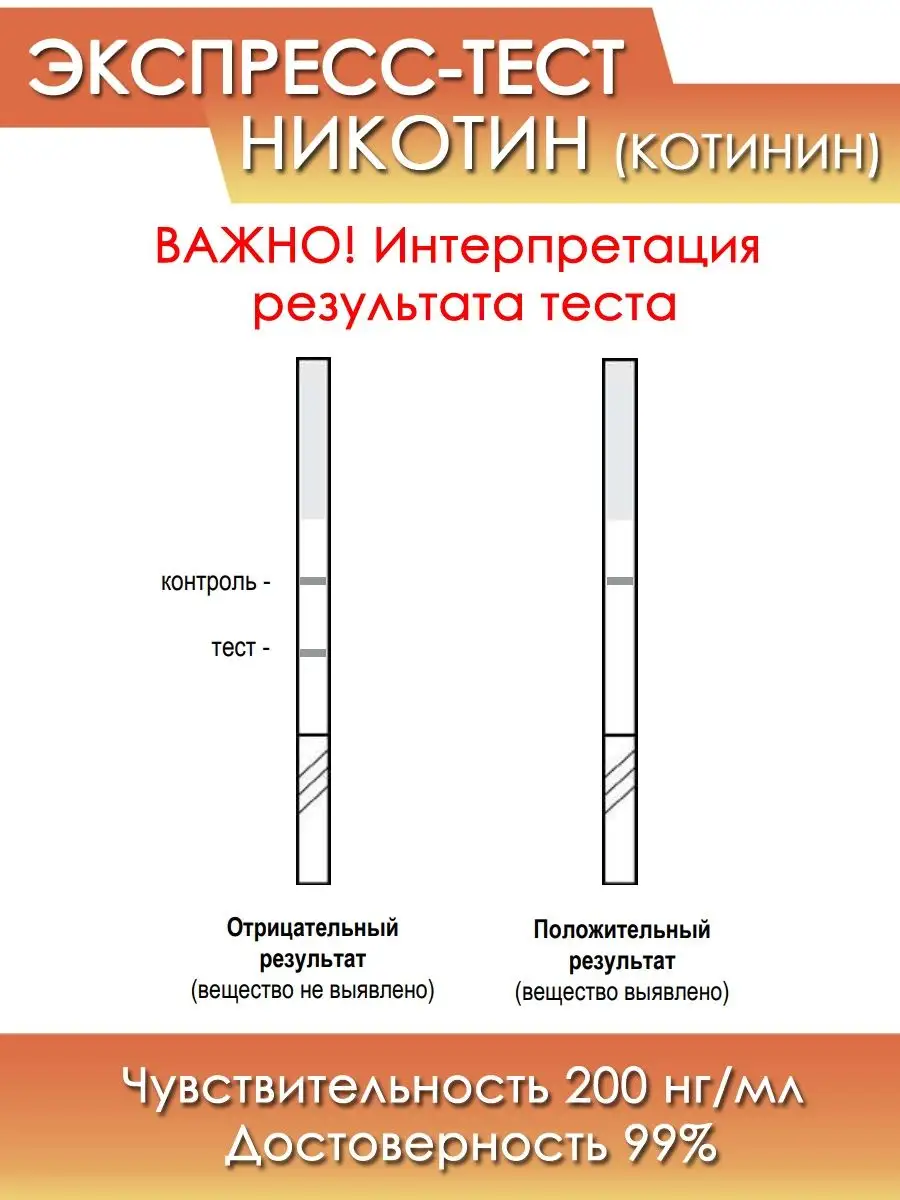 Экспресс-тест на определение никотина, котинина 10 шт Будьте уверены купить  по цене 472 ₽ в интернет-магазине Wildberries | 143830660