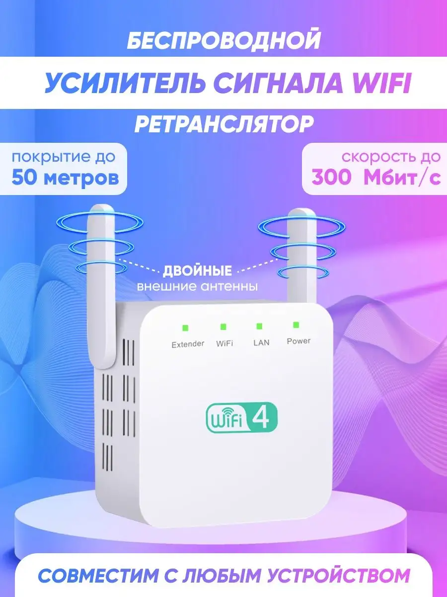 Усилитель Wi-Fi сигнала репитер WiFi