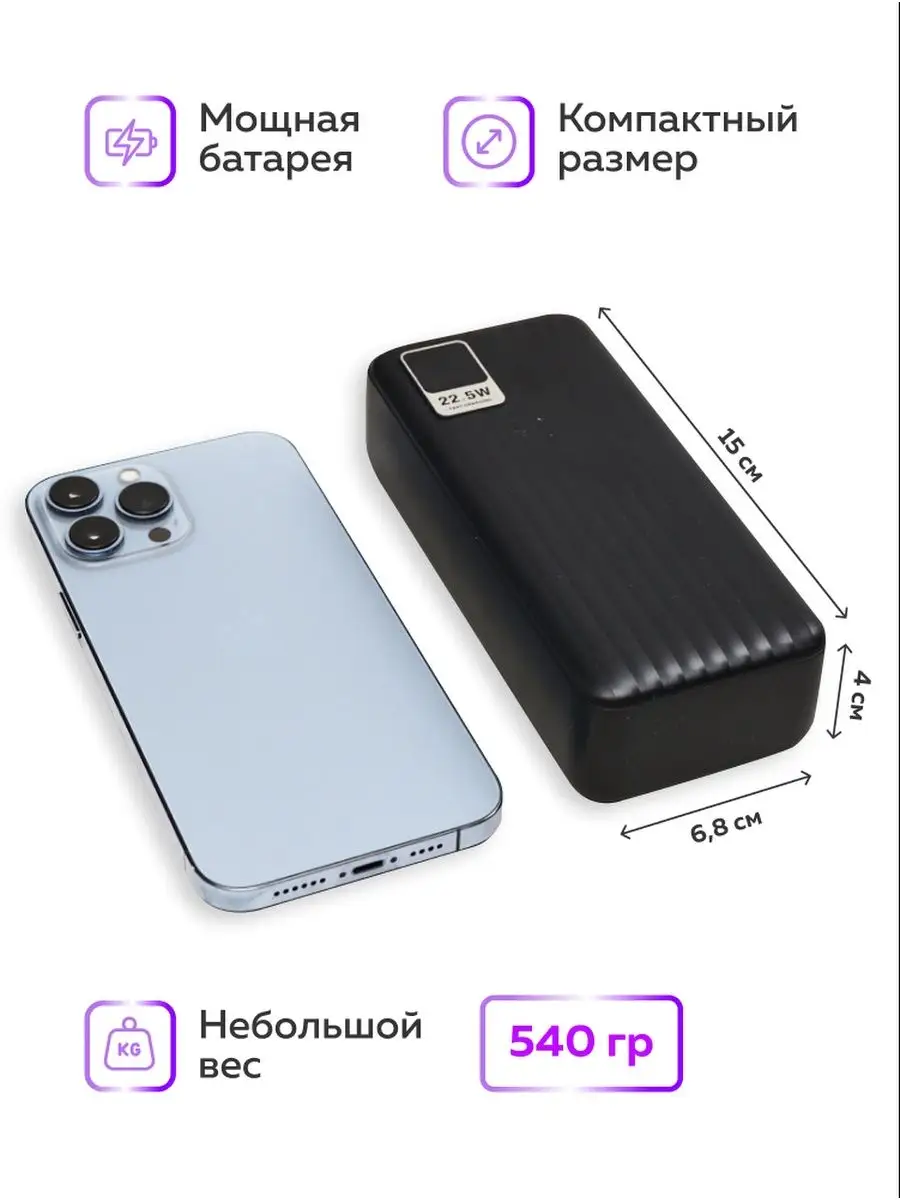 KODAR Внешний аккумулятор повербанк 40000 mAh