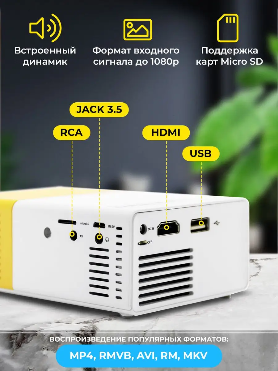 Мини проектор для фильмов мультимедийный YG-300 SAGE by Encome купить по  цене 2 050 ₽ в интернет-магазине Wildberries | 144884757