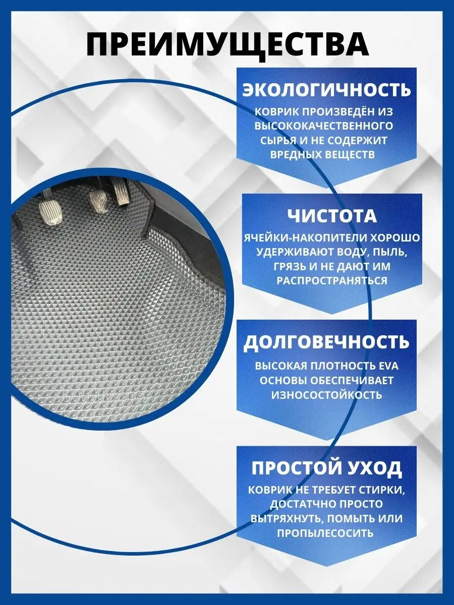 EVA-PROFI Лада Ларгус 2012-2020г. ЭВА коврики в салон авто EVA,ЕВА