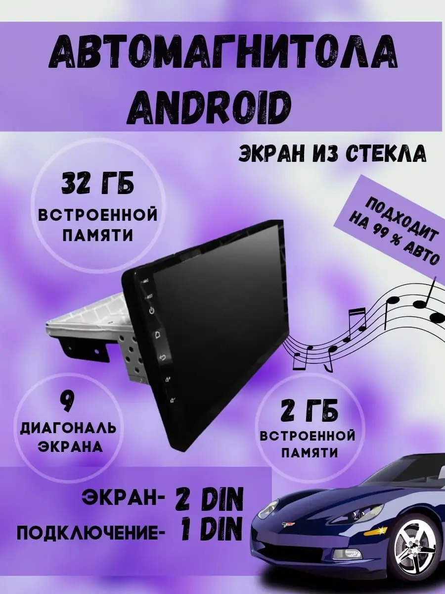 Автомагнитола Android с экраном 1din