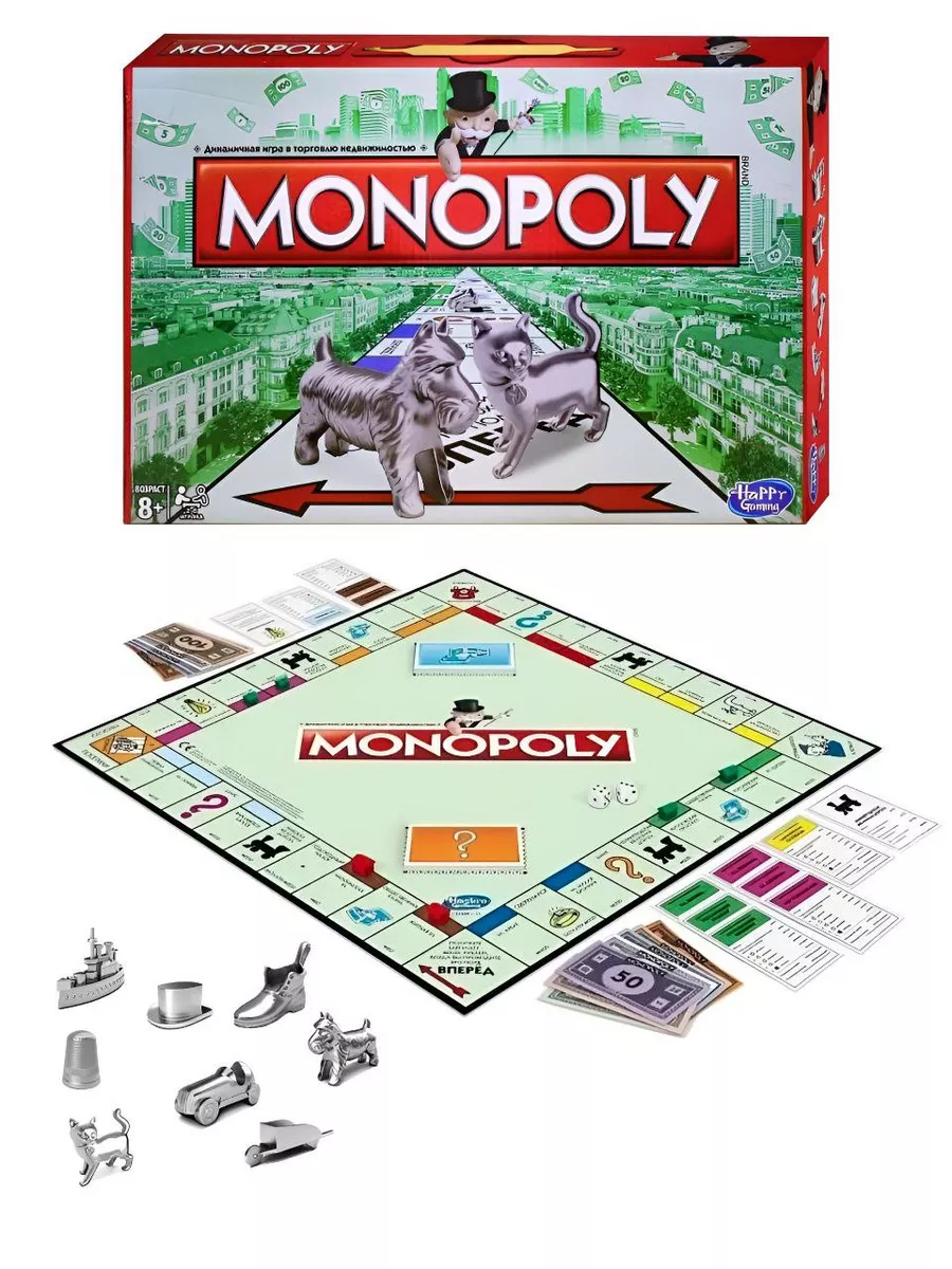 Игра настольная Монополия Классика MONOPOLY купить по цене 1 196 ₽ в  интернет-магазине Wildberries | 145558267