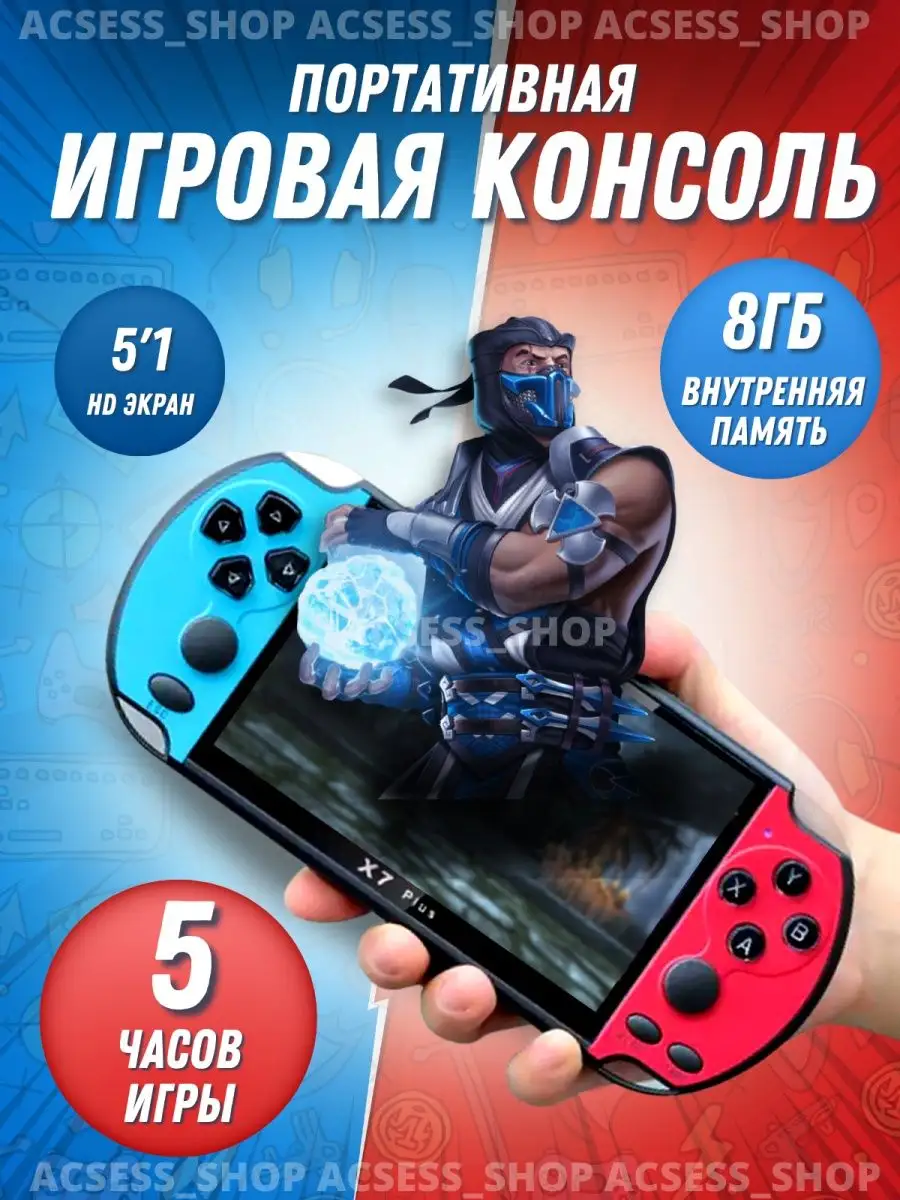 Игровая приставка консоль портативная psp X7 Plus