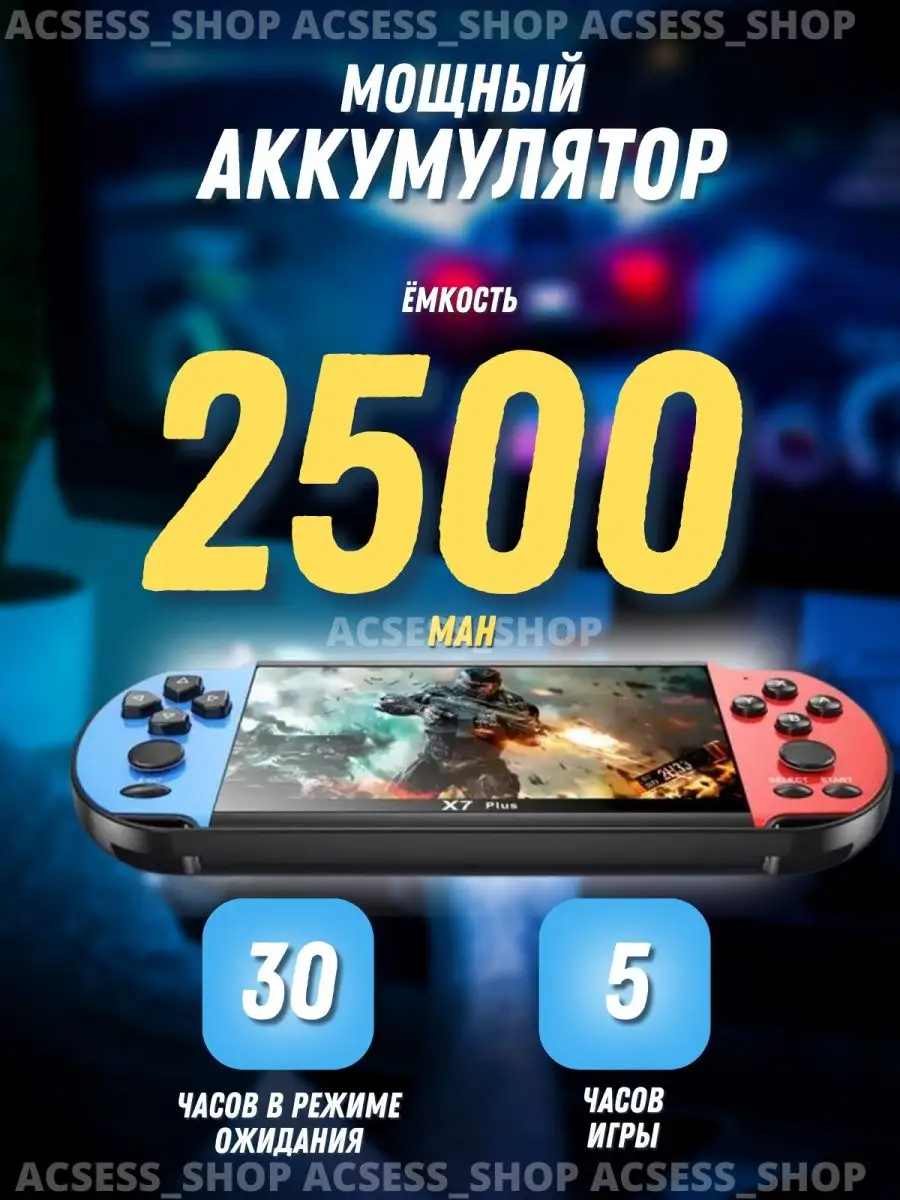 Игровая приставка консоль портативная psp X7 Plus Acsess_shop купить по  цене 2 491 ₽ в интернет-магазине Wildberries | 145598689