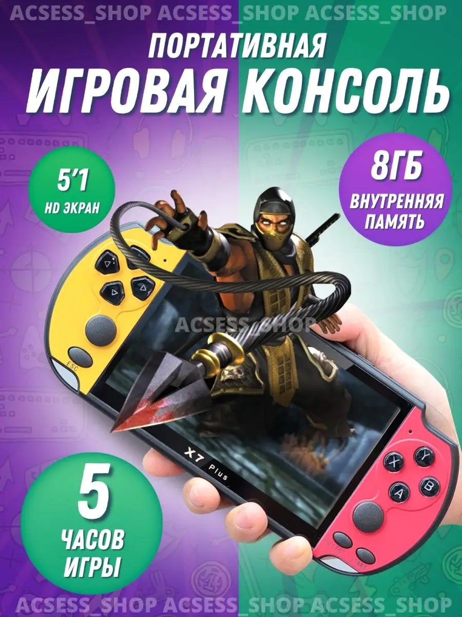 Игровая приставка консоль портативная psp X7 Plus