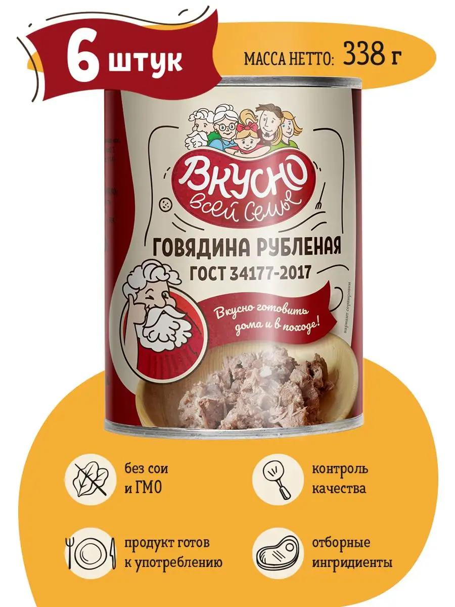 Говядина тушеная Рубленая консервы мясные