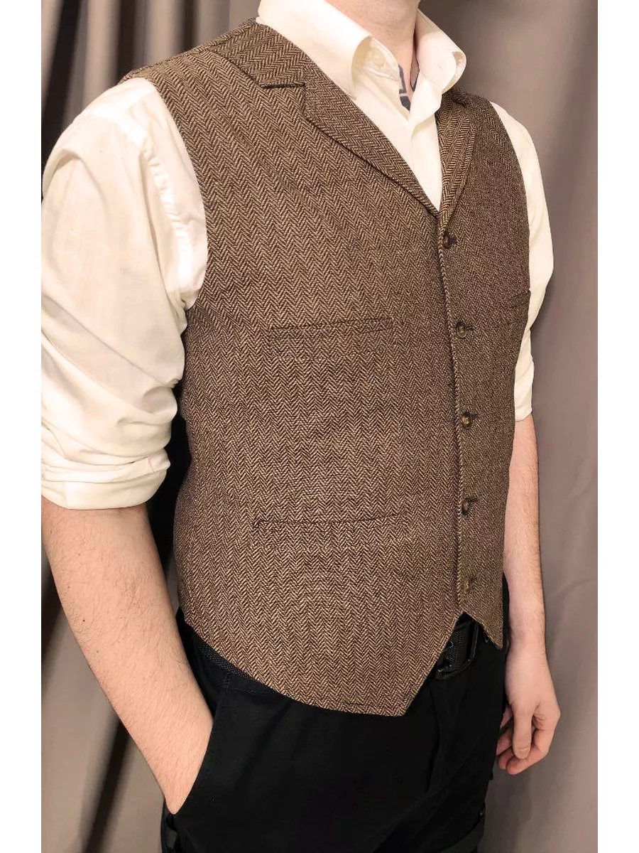Купить Мужскую Жилетку Коричневую