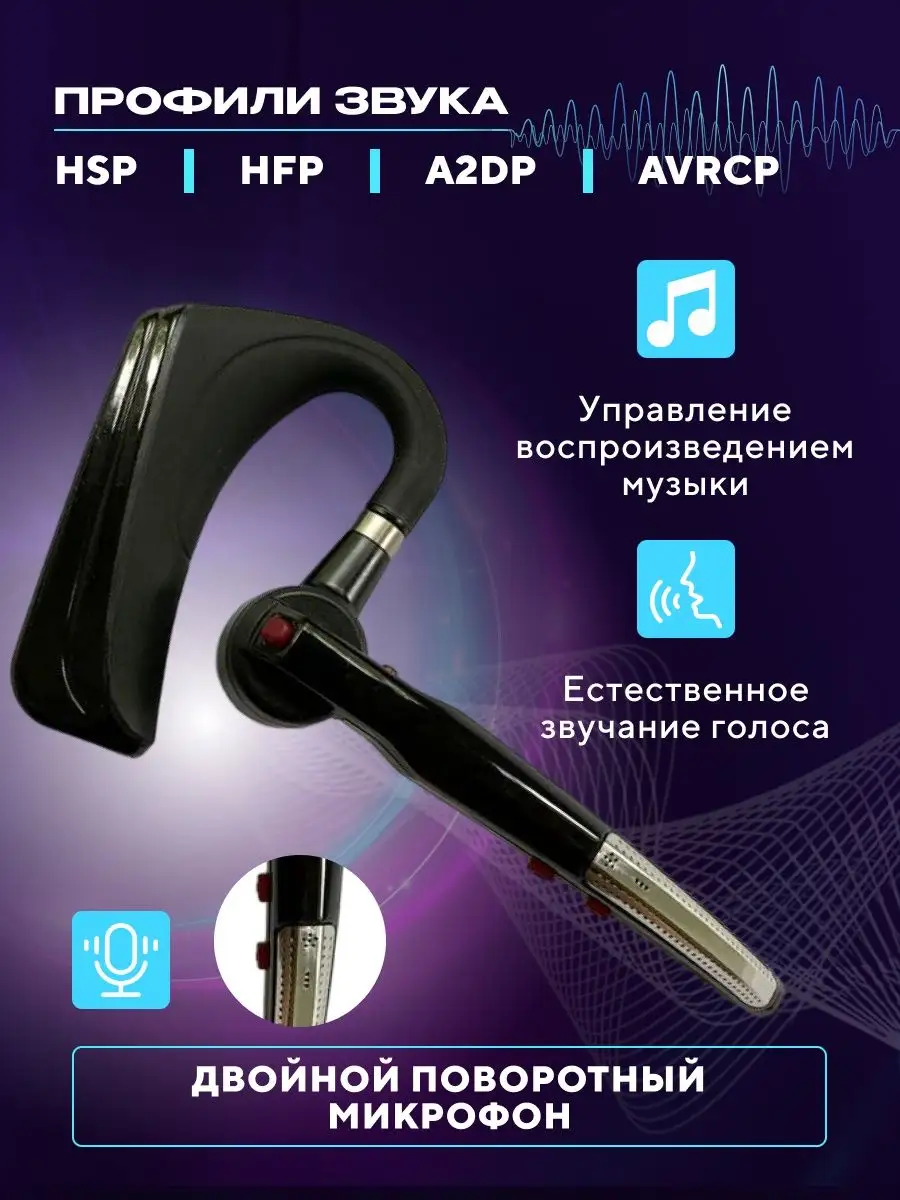 Беспроводная Гарнитура HSP-B3 PRO Dual Mic свободные руки