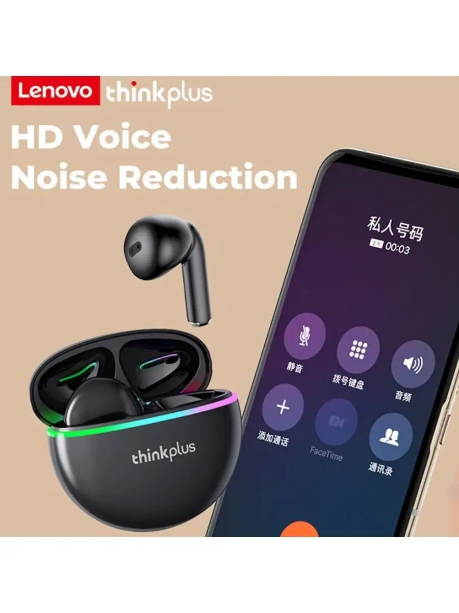 Беспроводные наушники XT97 True Wireless Earbuds Lenovo купить по цене 1  020 ₽ в интернет-магазине Wildberries | 146946394