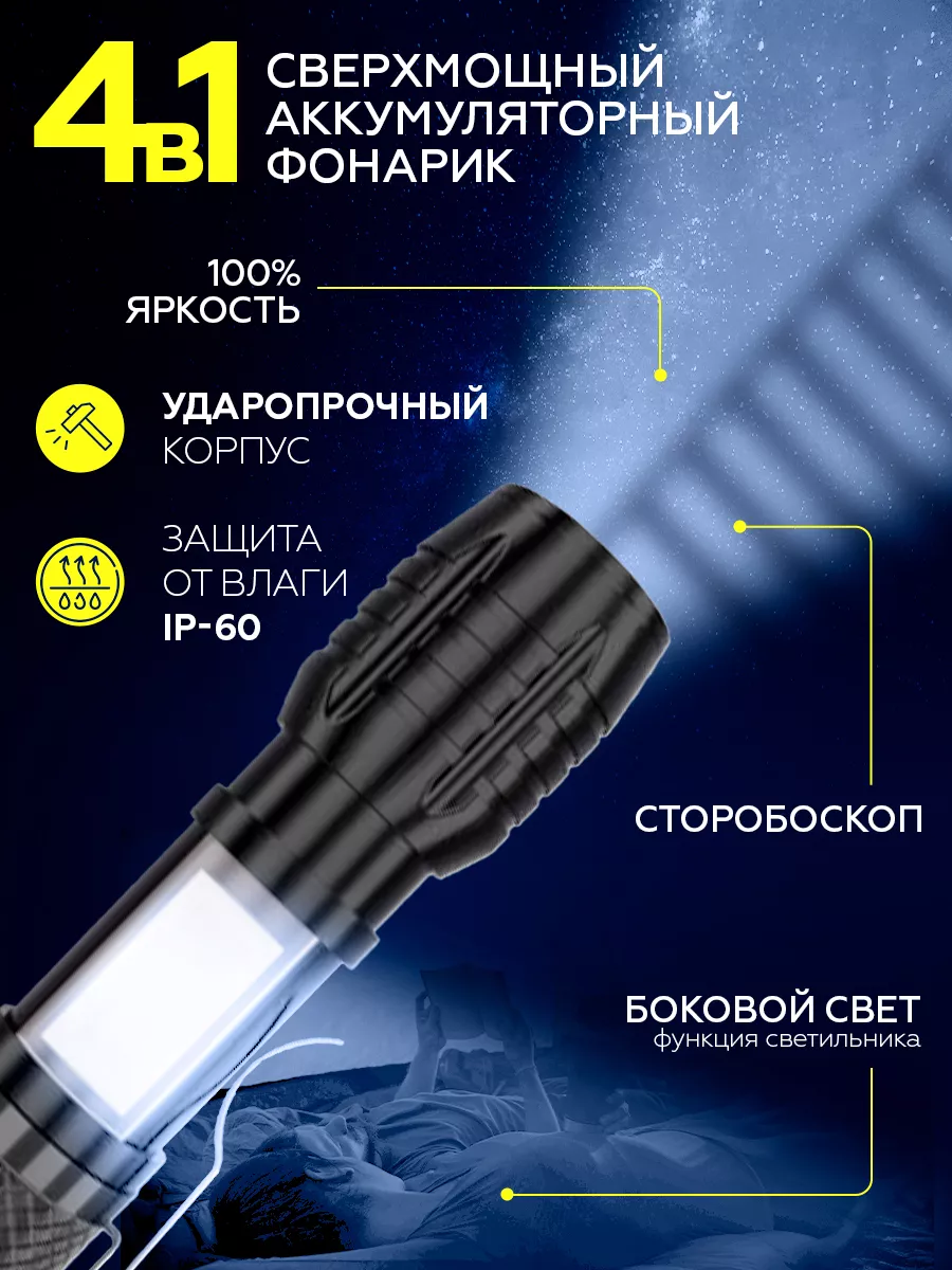 Аккумуляторный светодиодный фонарик USB Отличный Подарок ! купить по цене  16,27 р. в интернет-магазине Wildberries в Беларуси | 147912340