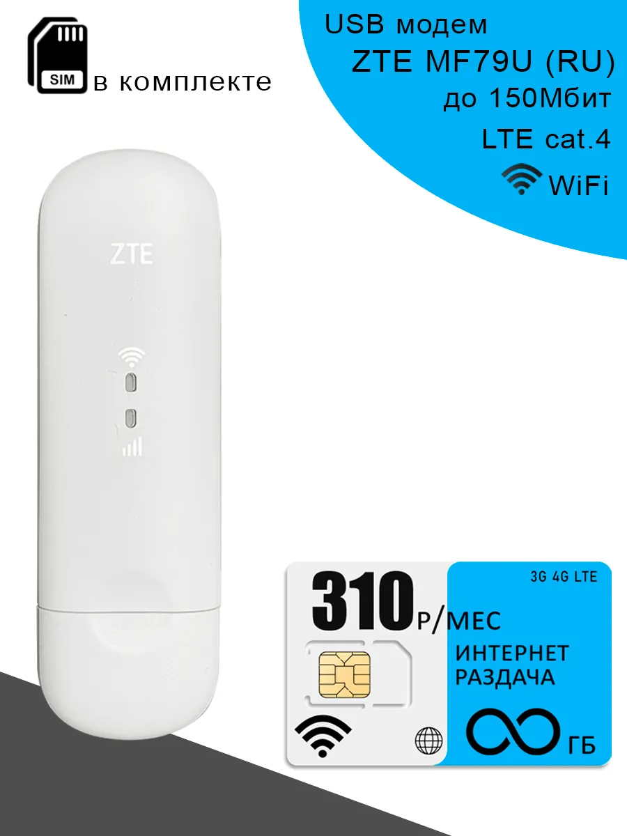 ZTE USB модем MF79U I безлимитный интернет с раздачей за 300