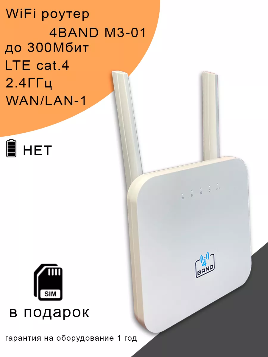 WiFi роутер M3-01 (AX6 PRO) I 2,4ГГц I cat4 I 150Мбит