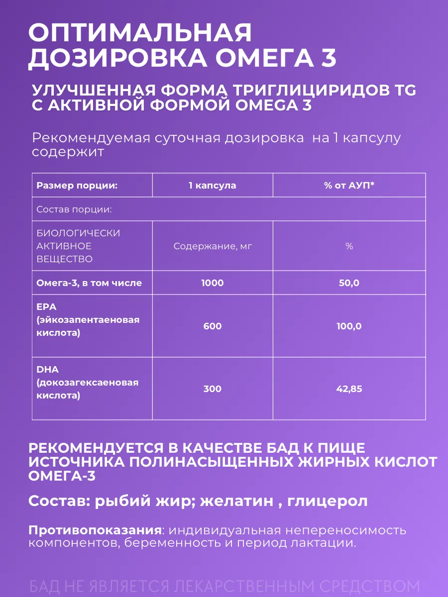 Омега 3 Витамины для сердца и мозга EPA, DHA RS Nutrition купить по цене  631 ₽ в интернет-магазине Wildberries | 149096525