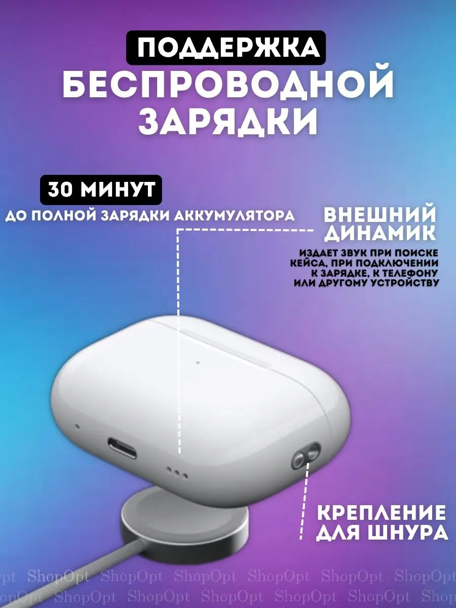 ShopOpt Наушники 2 3 Pro с анимацией и чехлом