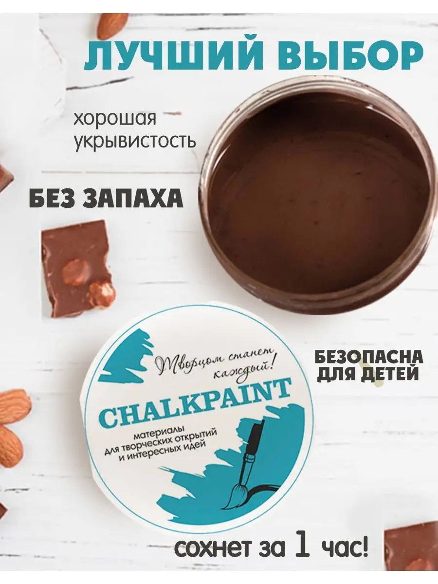 Краска меловая, для мебели, Молочный шоколад, 500гр Chalky Paint купить по  цене 451 ₽ в интернет-магазине Wildberries | 149735212