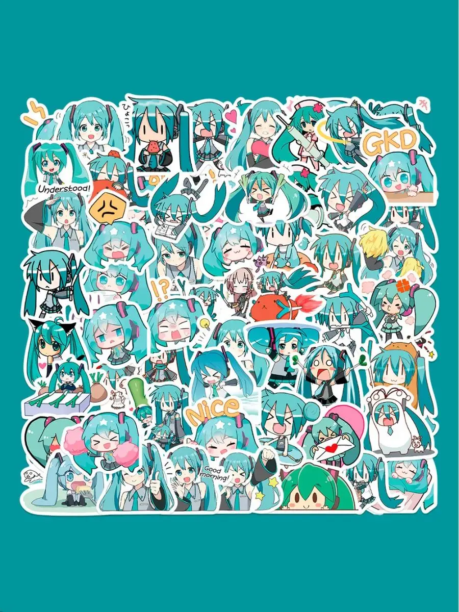 Наклейки Хацуне Мику 65 шт Hatsune Miku, стикеры на телефон STICKER BOMBING  купить по цене 436 ₽ в интернет-магазине Wildberries | 149750098