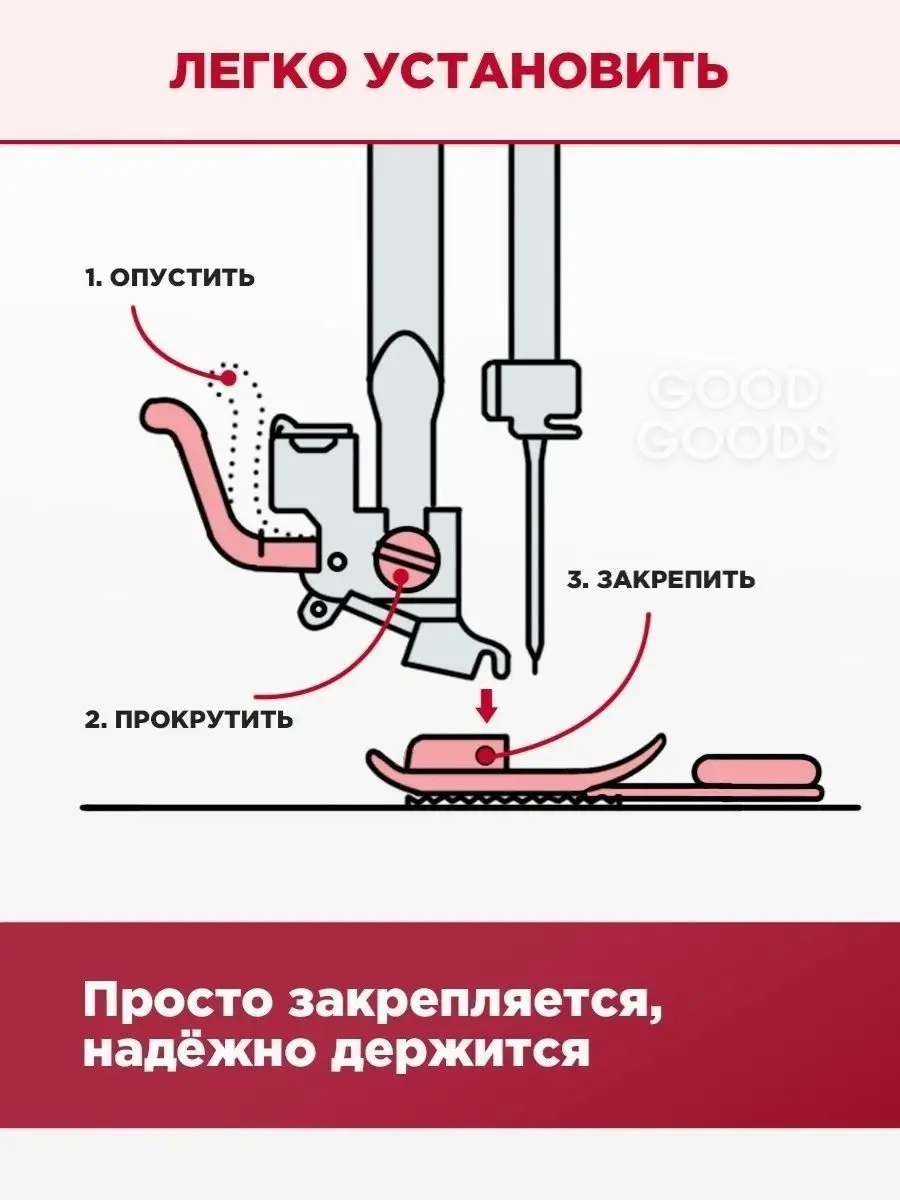 ИГОЛКИ Лапка на швейную машинку для шитья подрубная