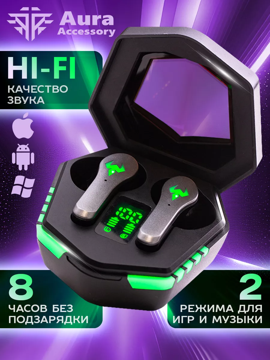 Наушники беспроводные игровые + напальчники для PUBG Aura Accessory купить  по цене 28,28 р. в интернет-магазине Wildberries в Беларуси | 150357587