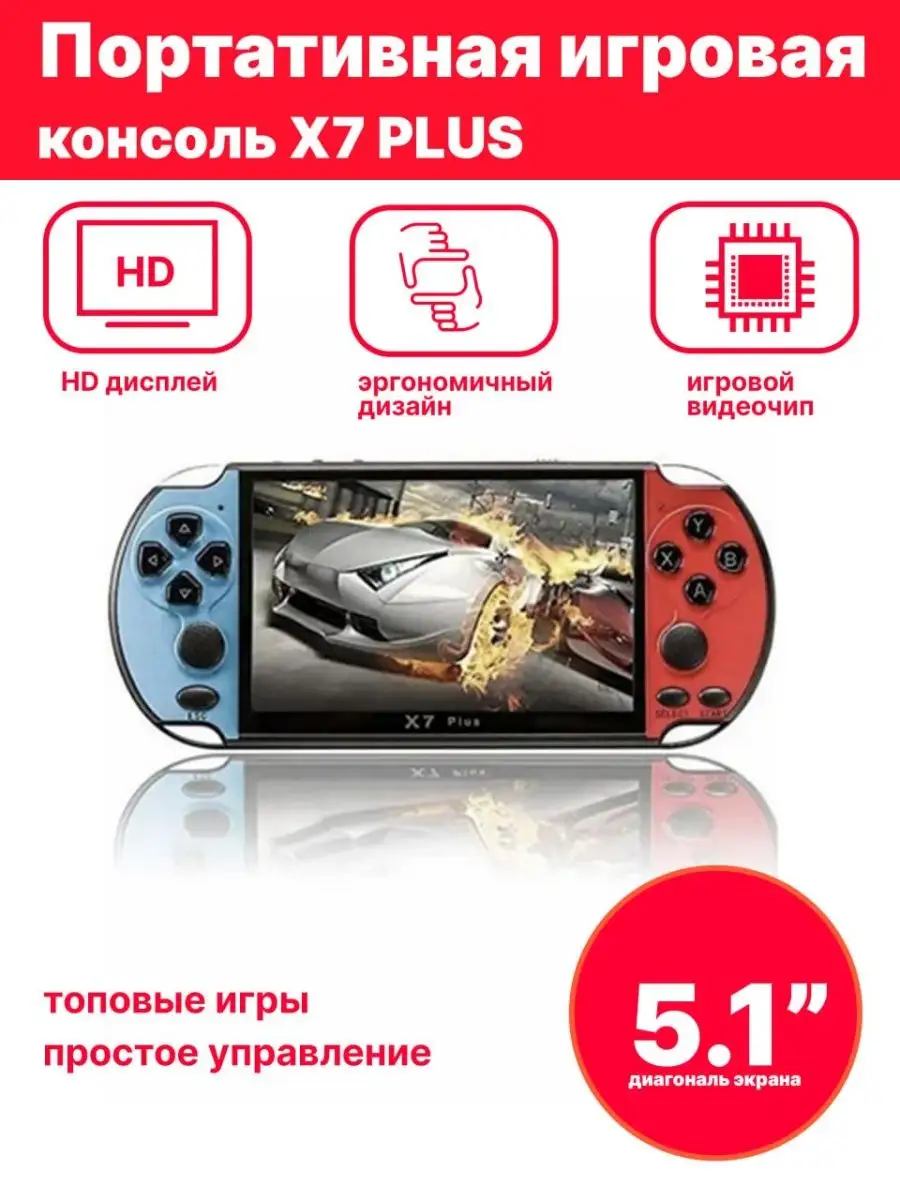 Игровая приставка для детей портативная X7 Plus psp