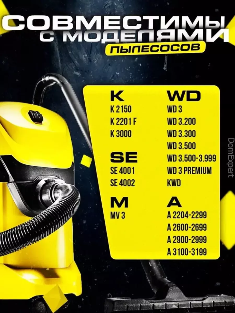 Мешки для пылесоса Керхер WD3 Синтетические 5шт Karcher купить по цене  22,56 р. в интернет-магазине Wildberries в Беларуси | 151191886