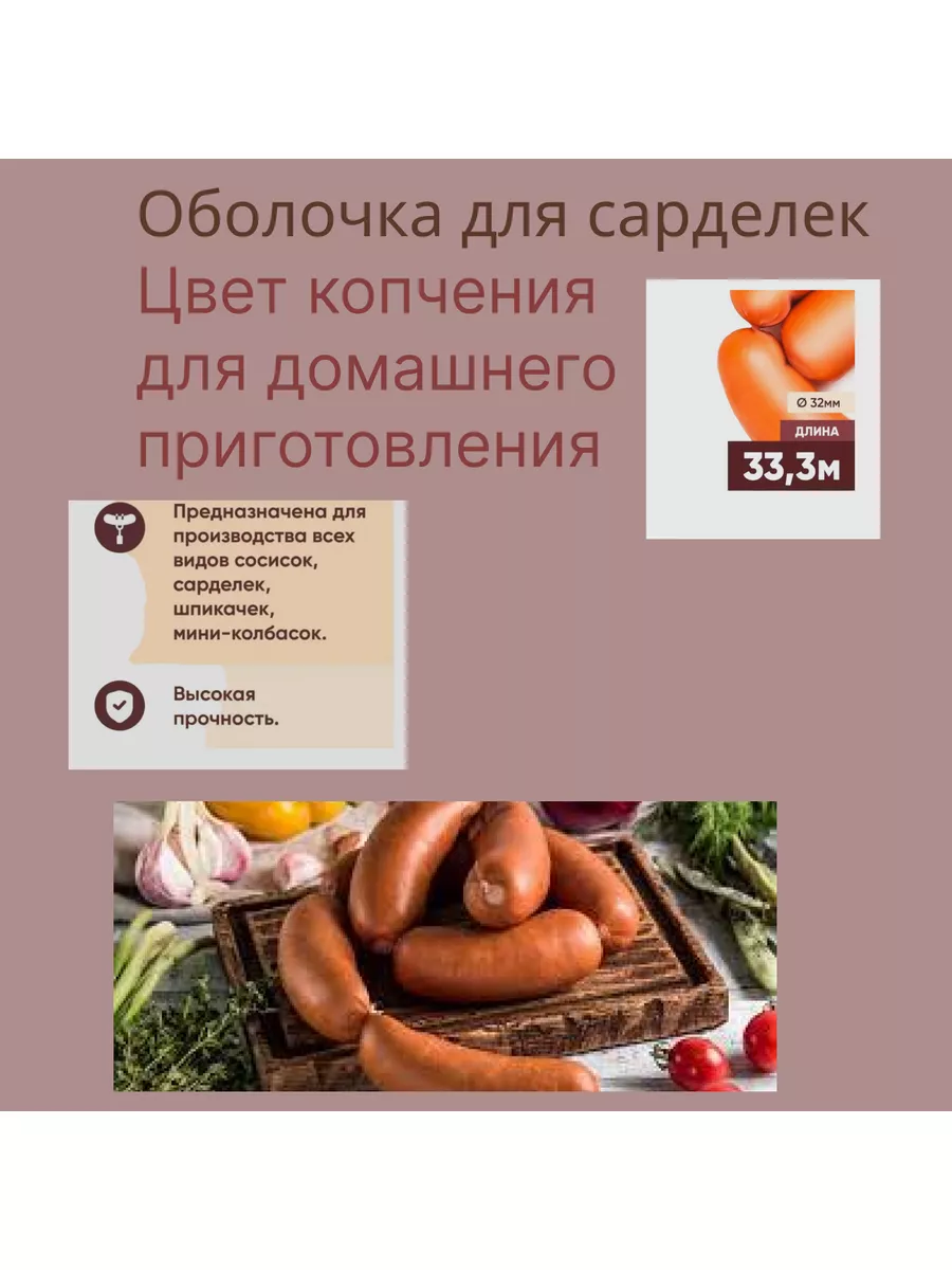 Оболочка для сарделек искусственная A.M. INGREDIENTS купить по цене 299 ₽ в  интернет-магазине Wildberries | 151648659