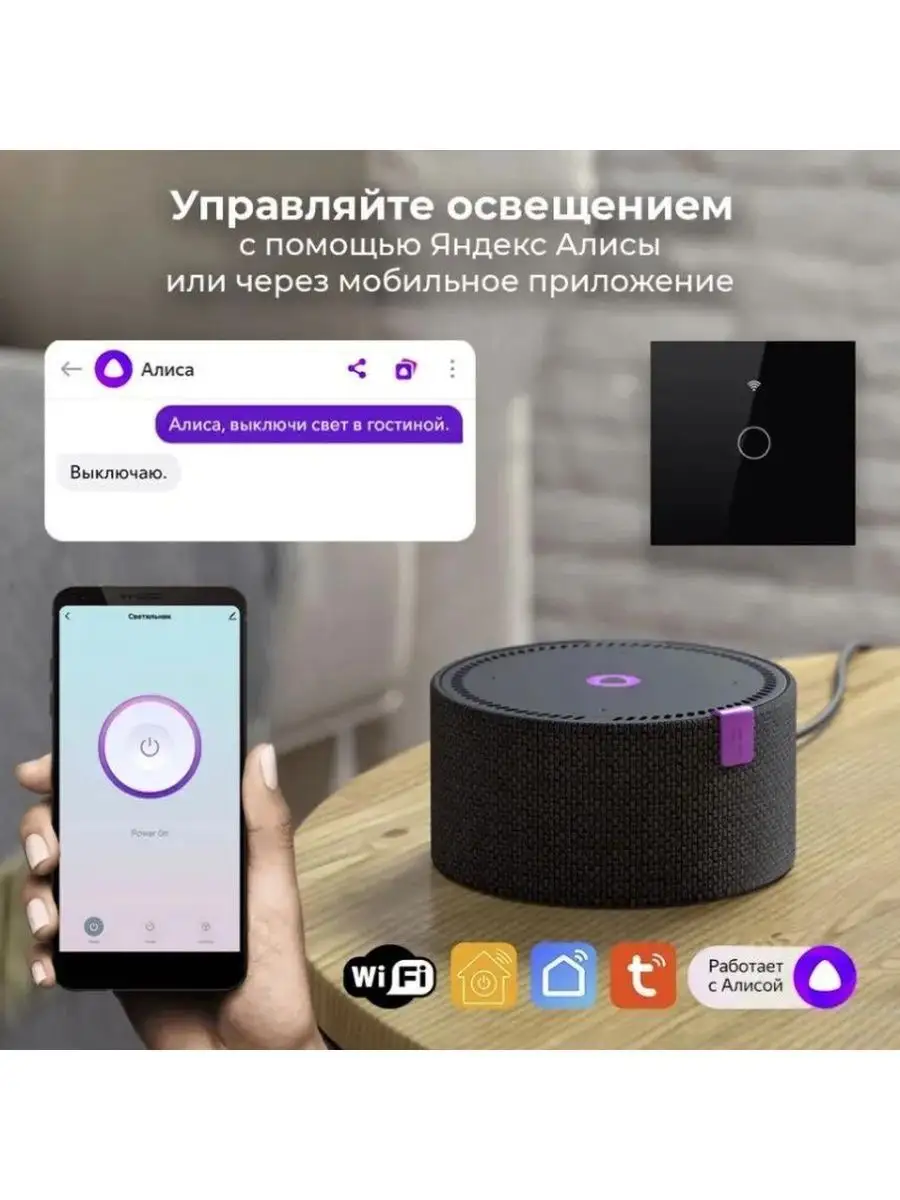 Умный Барин Выключатель WiFi с Алисой