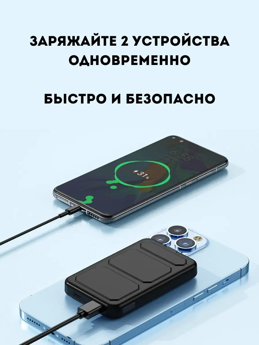 ElDress Повербанк 10000 для телефона на iphone внешний аккумулятор